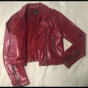 Wild Fable Red Faux Leather Jacket